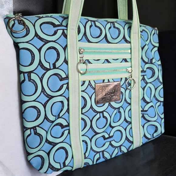 Coach Poppy 3D Op Art Glam Tote Bag - Y2K Vintage Vibe! Excellent Condition ✨ - Picture 13 of 16